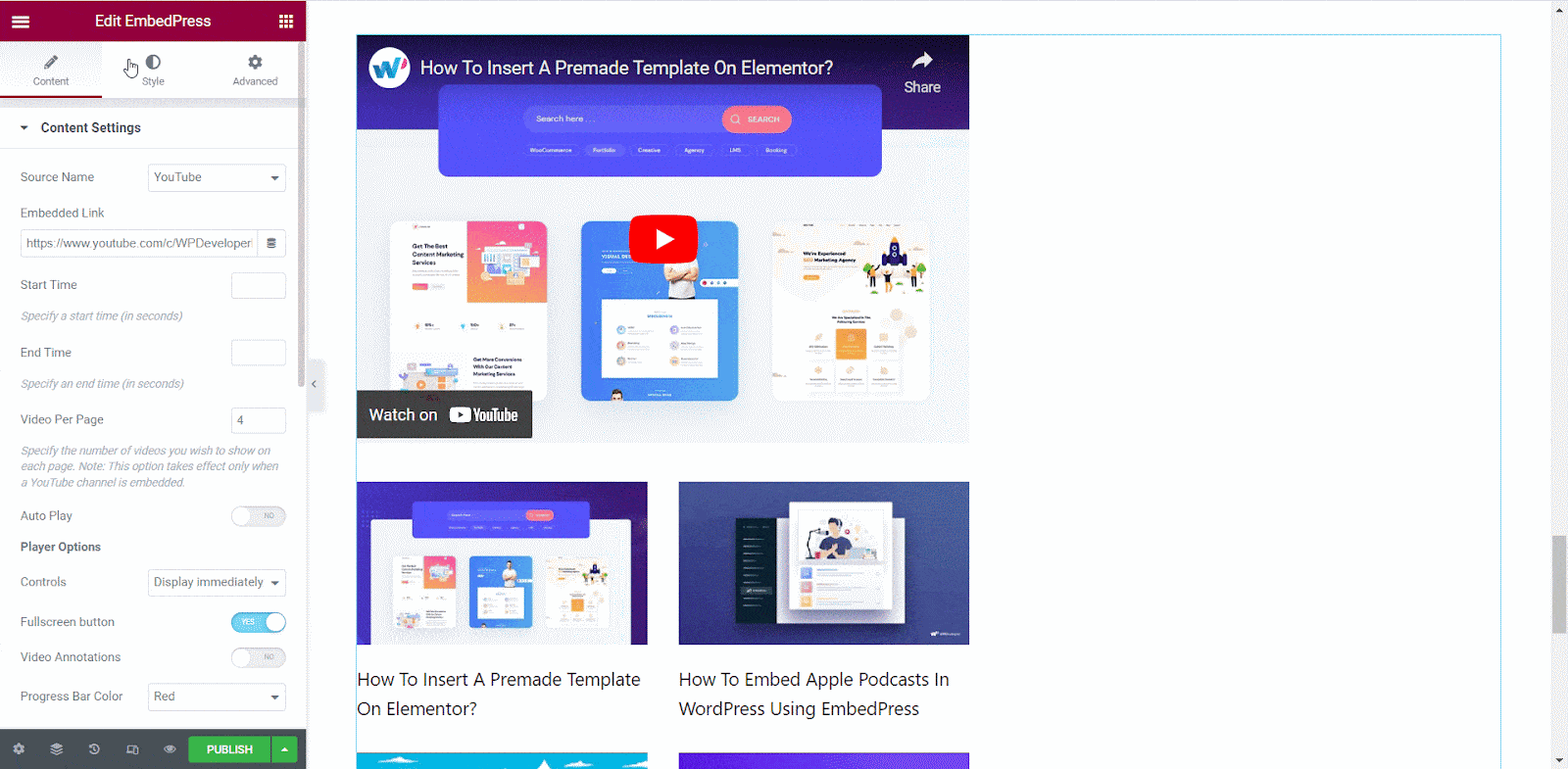 Come incorporare qualsiasi contenuto in Elementor con EmbedPress? 7 Embed Any Content In Elementor