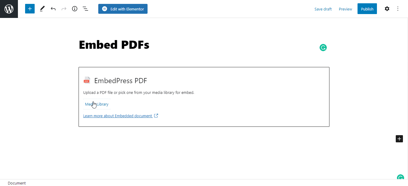 Come incorporare qualsiasi contenuto in Elementor con EmbedPress? 12 Embed Any Content In Elementor