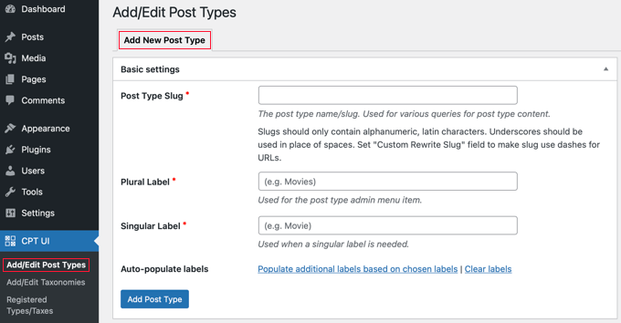 Creați un nou tip de postare personalizat cu un plugin Create a New Custom Post Type With a Plugin