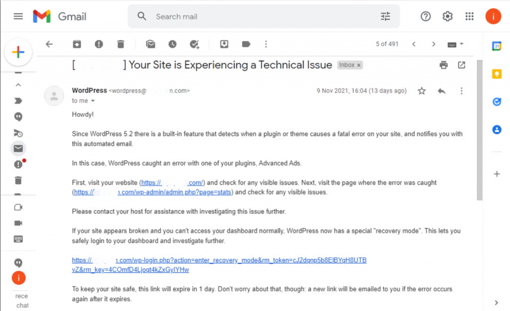 Bu Web Sitesinde Kritik Bir Hata Olduğunu Düzeltmenin En İyi 11 Yöntemi Hata 3 there has been a critical error on this website error details in email