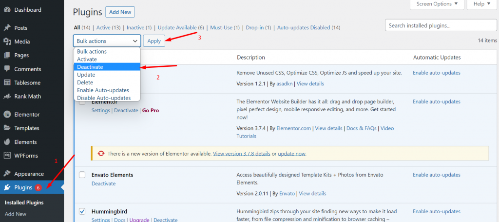 Bu Web Sitesinde Kritik Bir Hata Olduğunu Düzeltmenin En İyi 11 Yöntemi Hata 5 Disable all WordPress plugins