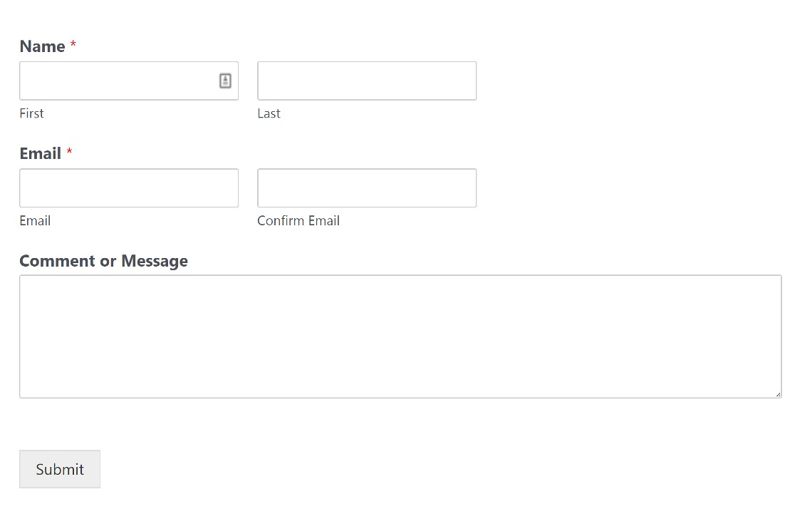simple form frontend