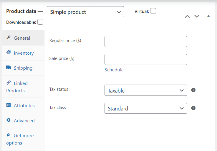 قسم بيانات المنتج في WooCommerce