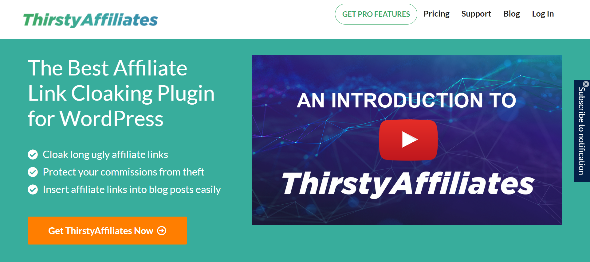 البرنامج المساعد Thirsty Affiliates URl shortener