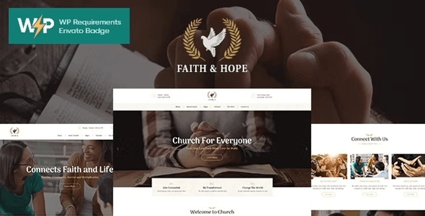 Fede e speranza - tema WordPress della chiesa