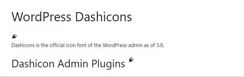 معاينة الواجهة الأمامية لـ Dashicon