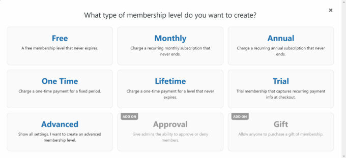 Membresías pagas Opciones de membresía Pro