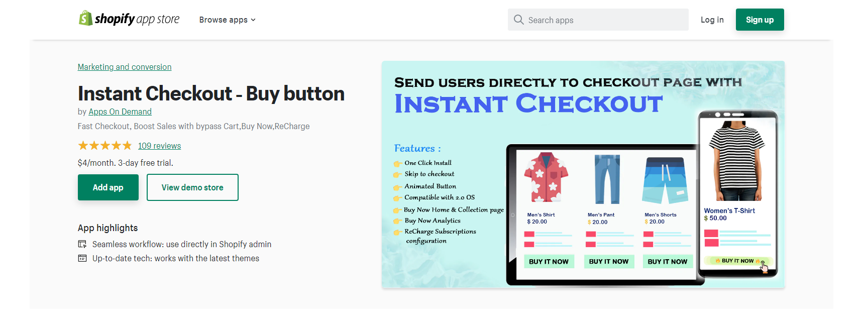 Pagamento istantaneo - Shopify app di pagamento