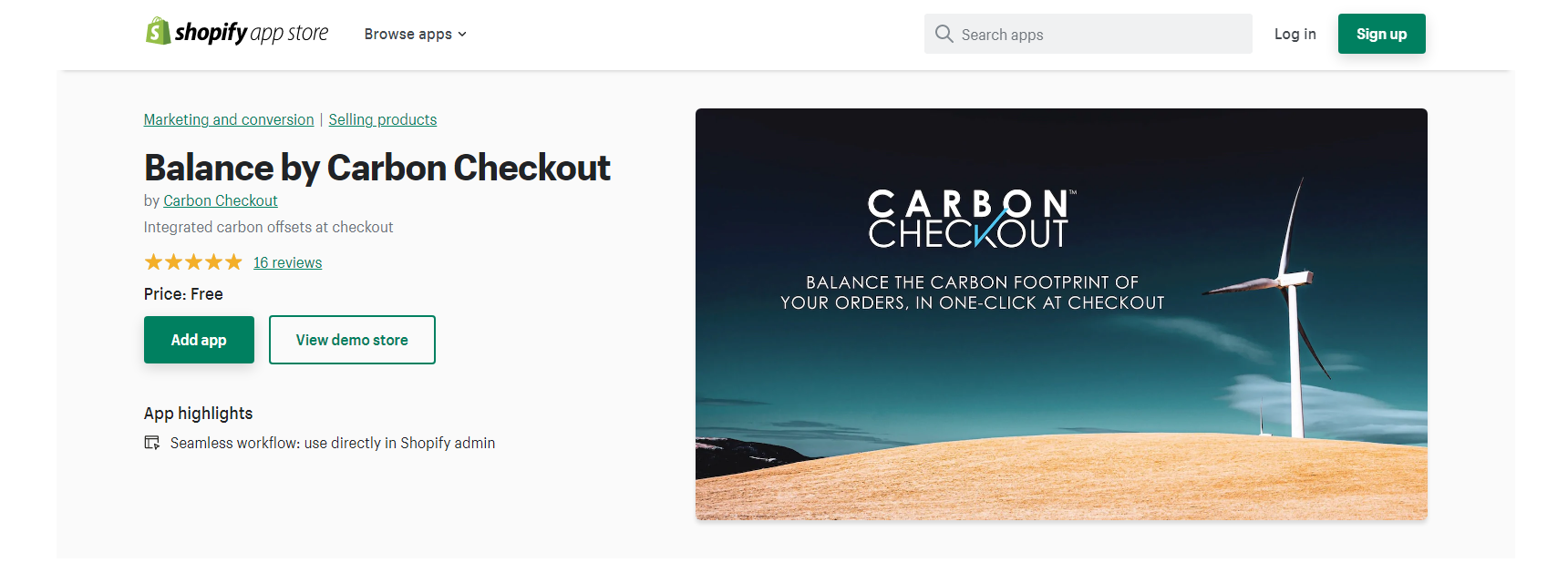 Saldo di Carbon Checkout - shopify app di checkout