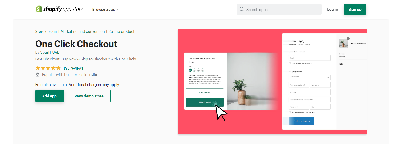 Pagamento con un clic - Shopify app di pagamento
