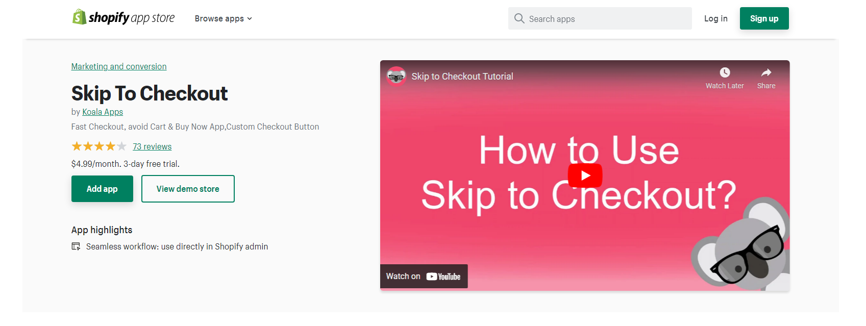 Salta alla cassa - Shopify app di checkout