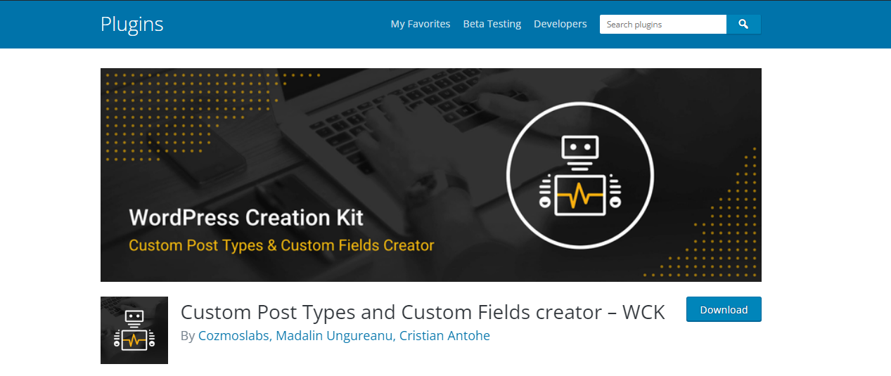 WCK - Complemento de campos personalizados de WordPress