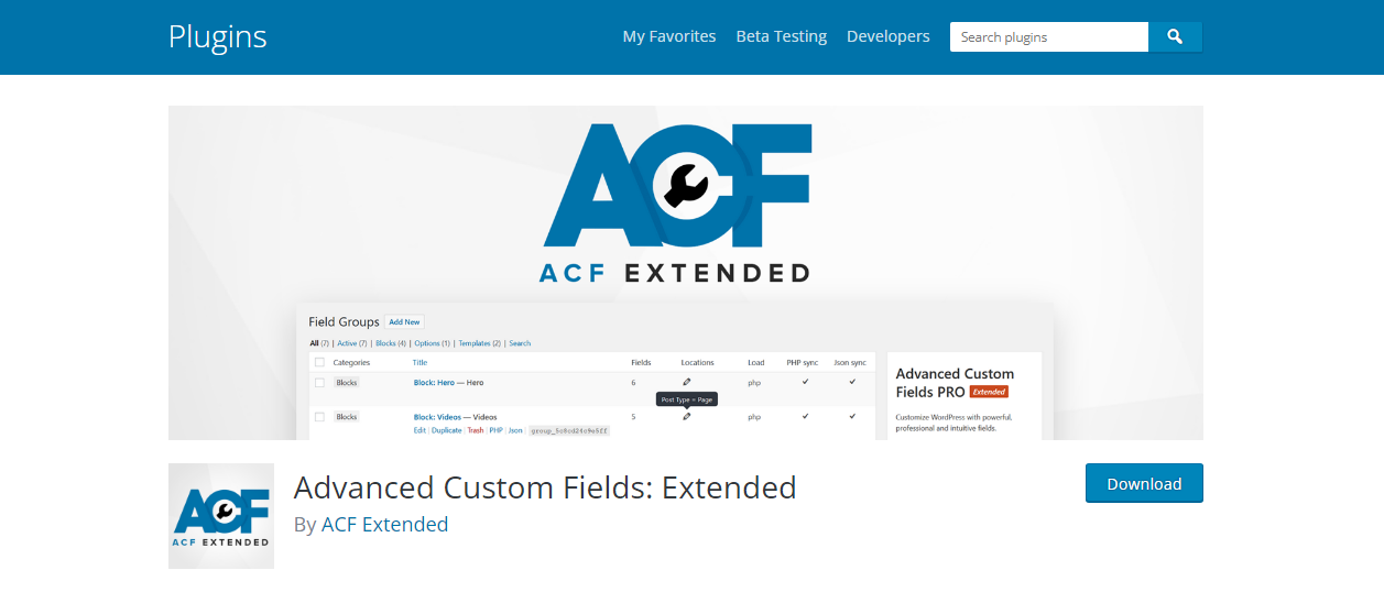 Campos personalizados avanzados - Complemento de campos personalizados de WordPress