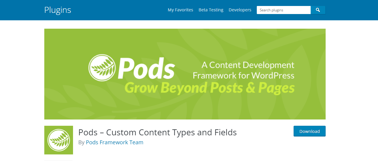 Pods - Complemento de campos personalizados de WordPress