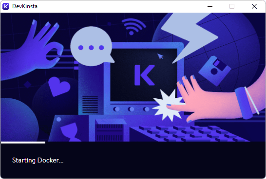 Layar Docker awal DevKinsta.