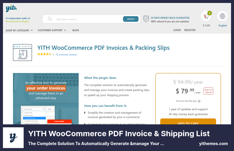 YITH WooCommerce PDF 發票和發貨清單插件 - 自動生成和管理髮票的完整解決方案