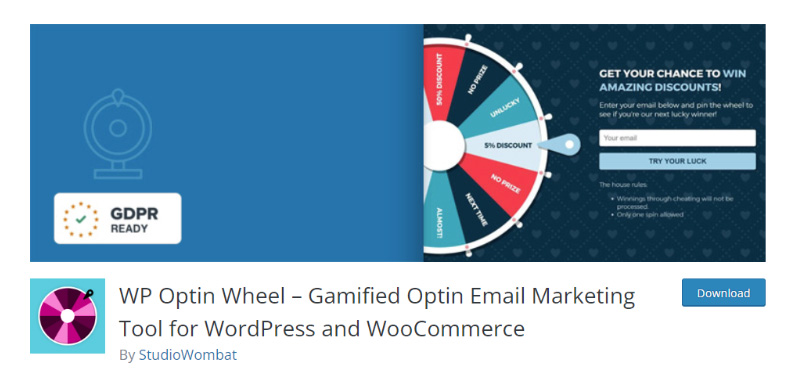 5 complementos de gamificación para WordPress que deberías probar 4 WP Optin Wheel plugin