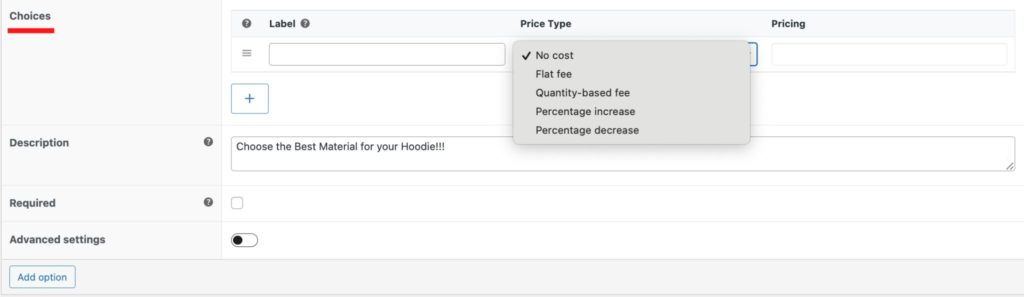 WooCommerce Ürün Seçenekleri Eklentisi için Fiyatlandırma Seçenekleri Pricing Options for WooCommerce Product Options Plugin