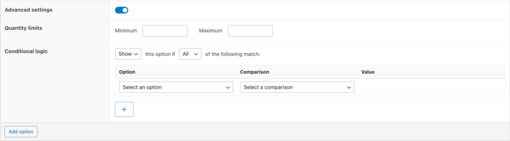 Koşul Mantık Seçeneği Condition Logic Option