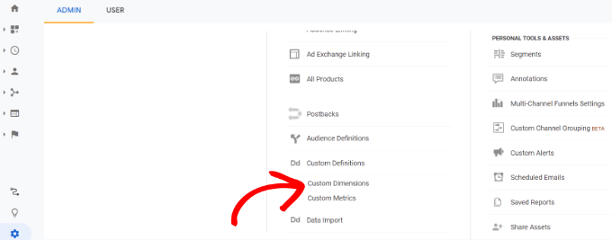 Configuración de dimensiones personalizadas en Google Analytics Choose custom dimensions