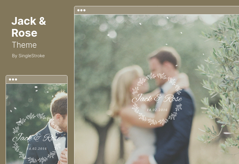 Tema Jack & Rose - Un tema de WordPress para bodas caprichoso