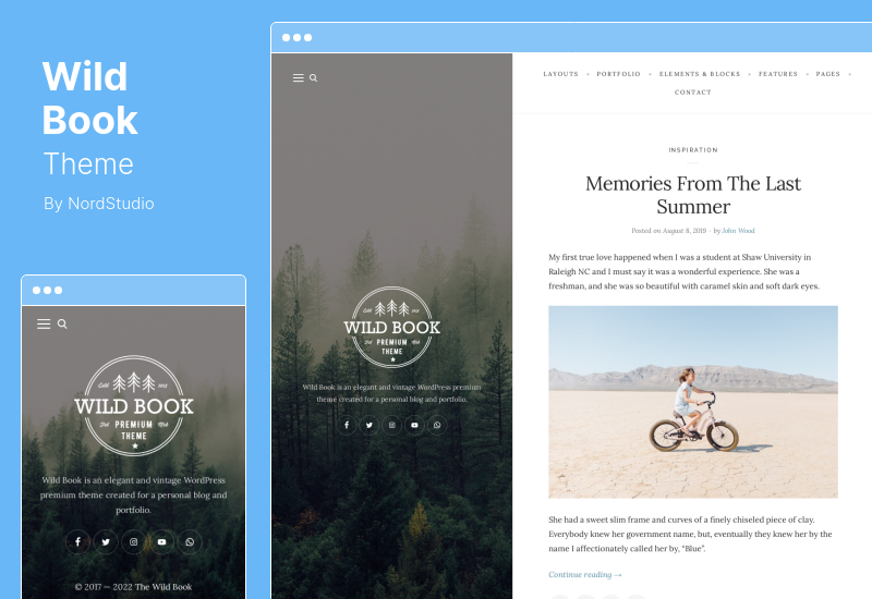 Wild Book Theme - Tema de WordPress para blog vintage y elegante