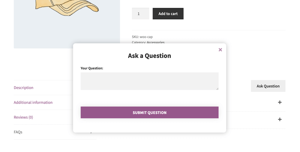 WooCommerce 常見問題解答管理器 - 問一個問題