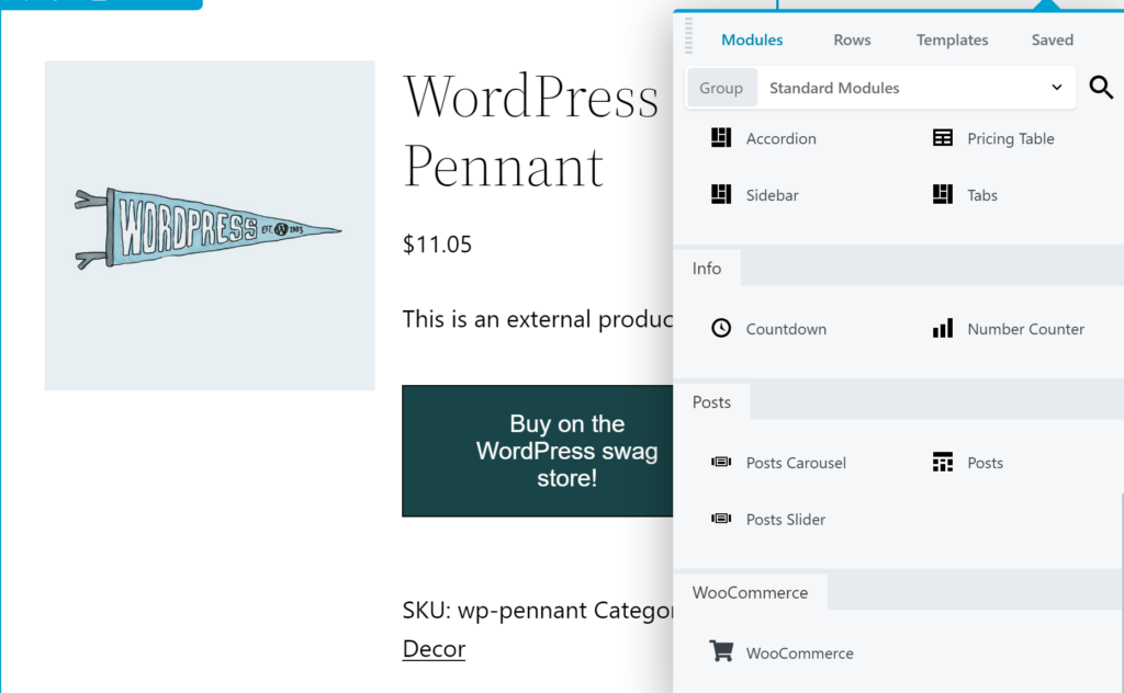 Moduli WooCommerce di Beaver Builder