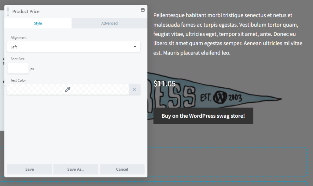 Visualizzazione dei prezzi dei prodotti in WooCommerce utilizzando Beaver Themer