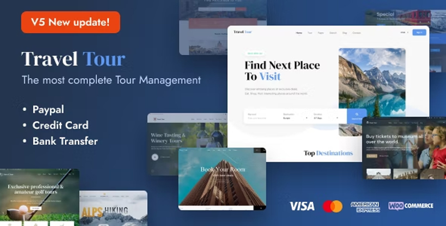TravelTour - 최고의 여행 예약 WordPress 테마
