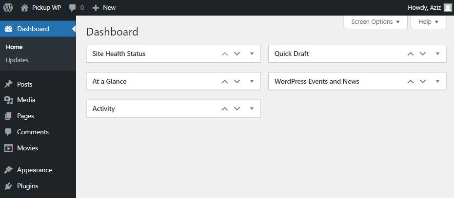 لوحة تحكم WordPress