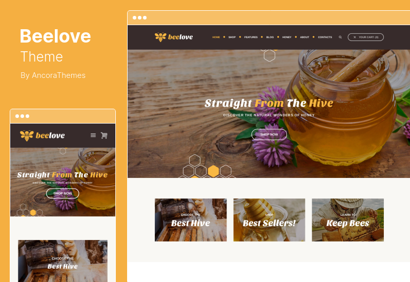 Beelove-Thema - WordPress-Thema für den Online-Shop für Honigproduktion und Süßigkeiten