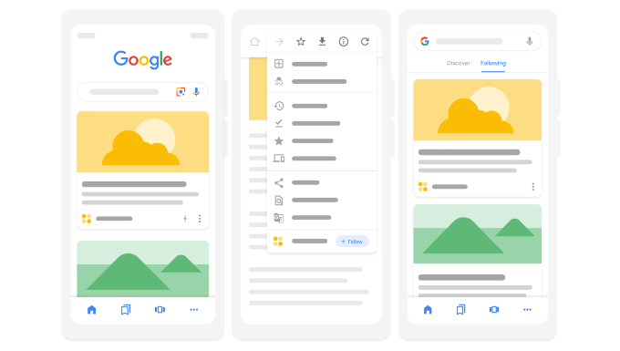 Google Keşfet önizlemesi