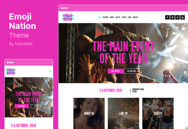 EmojiNation-Theme - WordPress-Theme für Nachtclubs und Konzertveranstaltungen