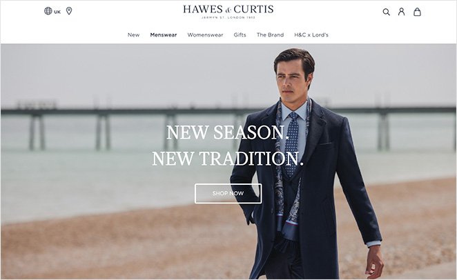 Beispiel für eine Landingpage von Hawes & Curtis in den sozialen Medien