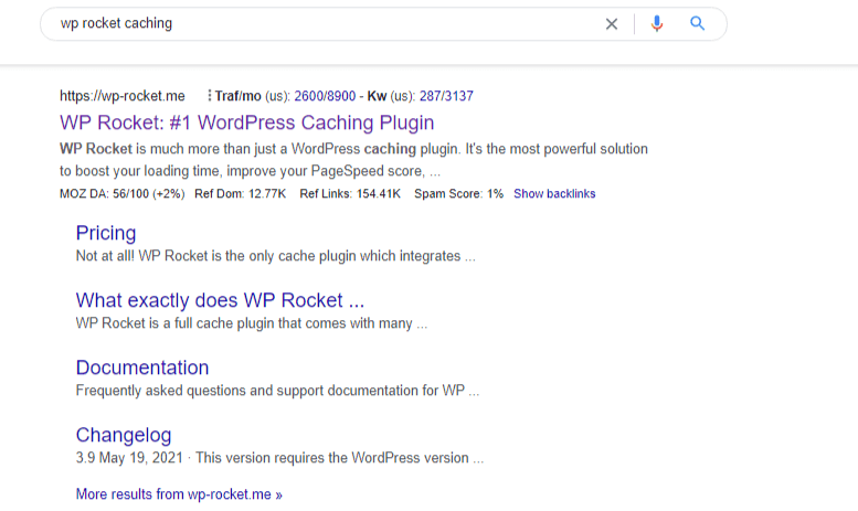 WP Rocket 的品牌关键字。
