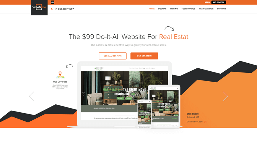 WebsiteBox - أفضل أداة إنشاء مواقع لوكلاء العقارات ،
