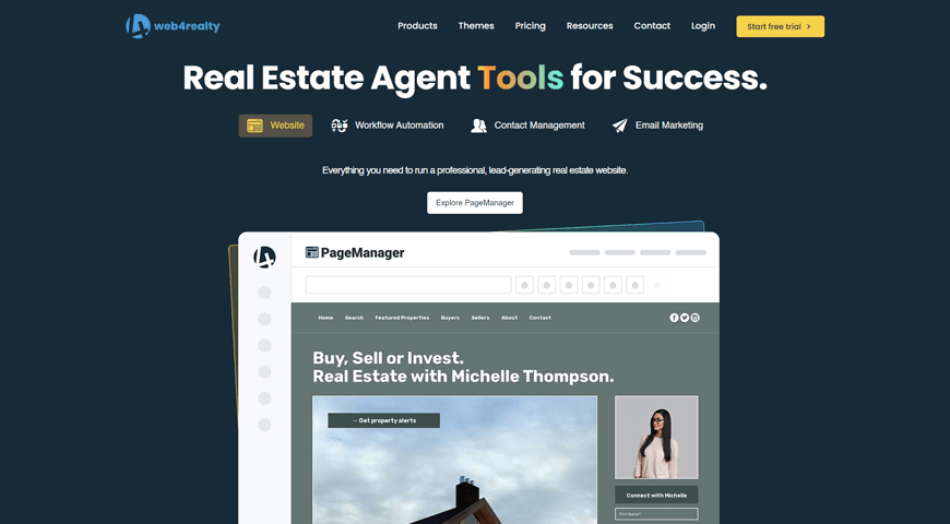 Web4Realty - أفضل أداة إنشاء مواقع لوكلاء العقارات ،