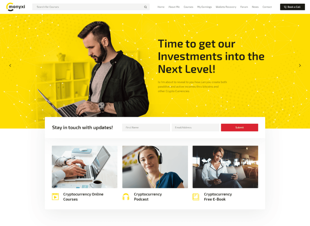 مونيكسي | ICO Cryptocurrency Trading Coach WordPress Theme