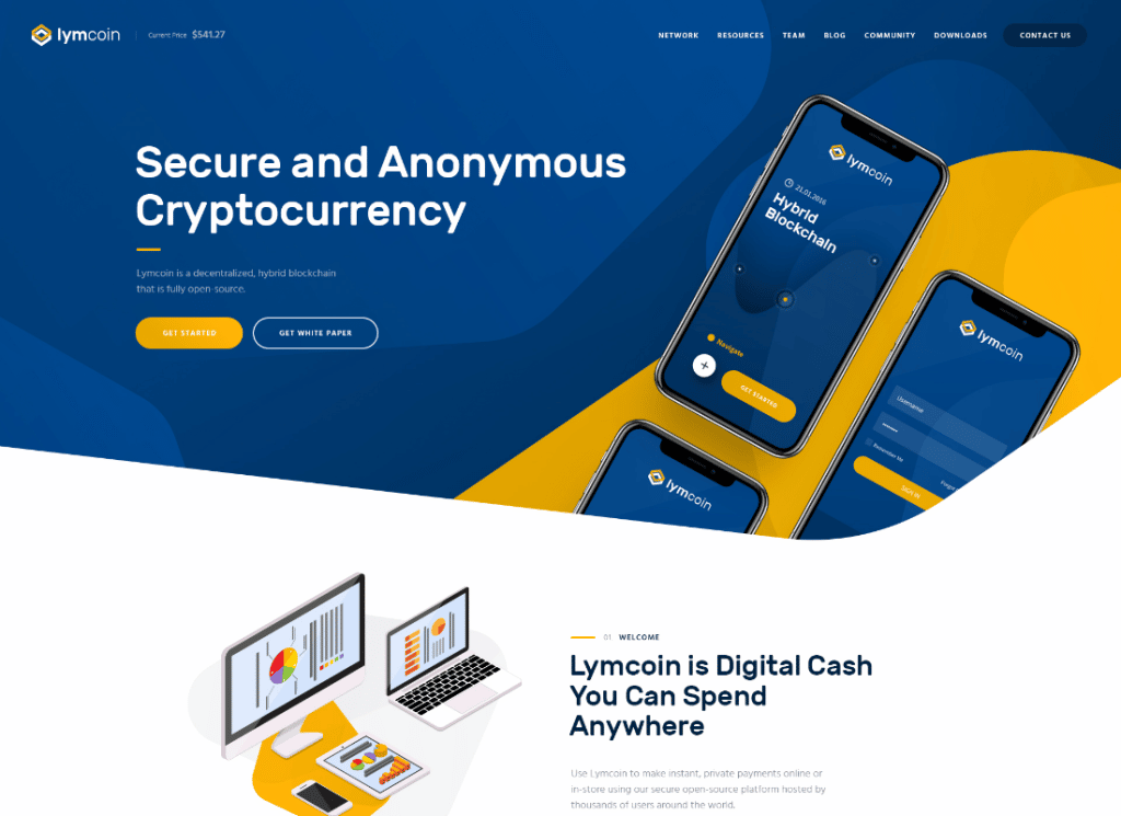 ليمكوين | موضوع Cryptocurrency & ICO WordPress