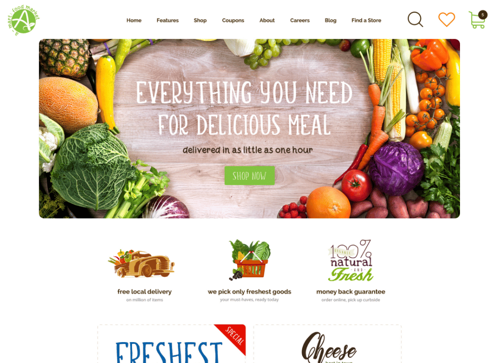 A-Mart - Tema WordPress pentru magazin de produse organice