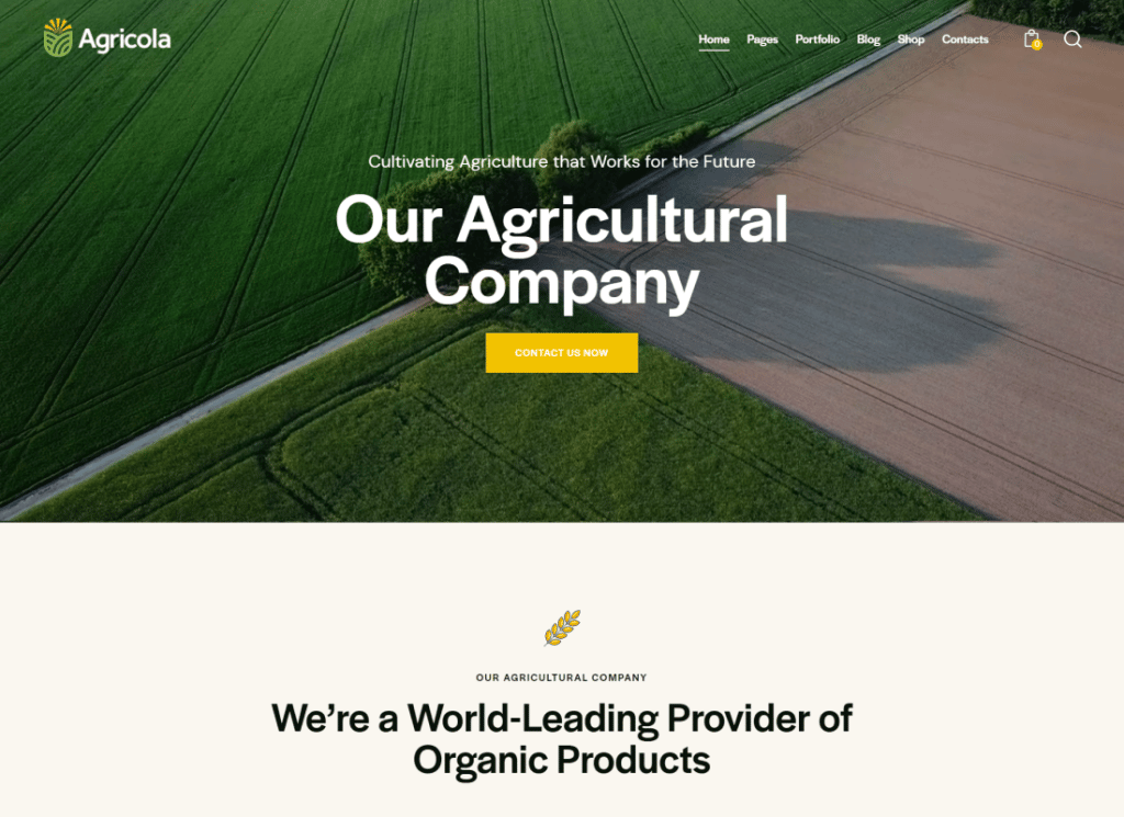 Agricola - Tema WordPress pentru agricultură și fermă ecologică