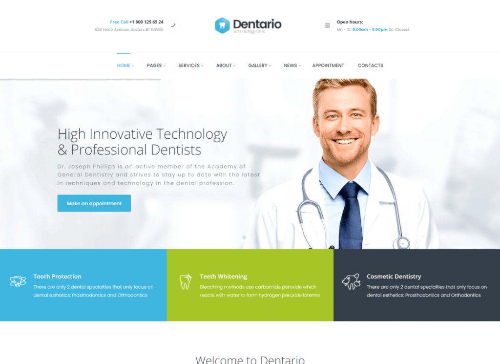 Dentario - موضوع وورد طبيب الأسنان والطب والرعاية الصحية