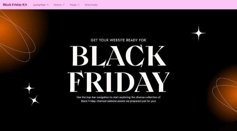 지금 바로 사용할 수 있는 WordPress용 랜딩 페이지 템플릿 11 Black Friday template