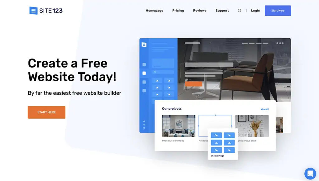 Site123 최고의 100% 무료 웹사이트 빌더