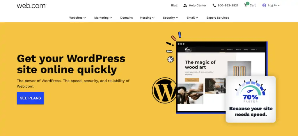 Web.com hosting WordPress economico