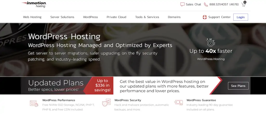 Hosting WordPress economico di Inmotion