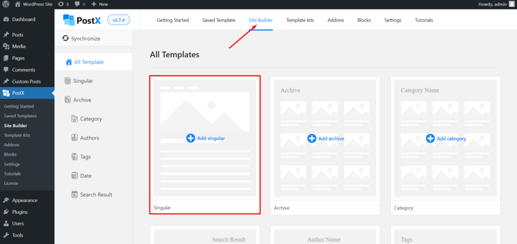 Filtro del blog di WordPress: come aggiungere un filtro nella pagina del blog di WordPress 4 Go to Singular Option