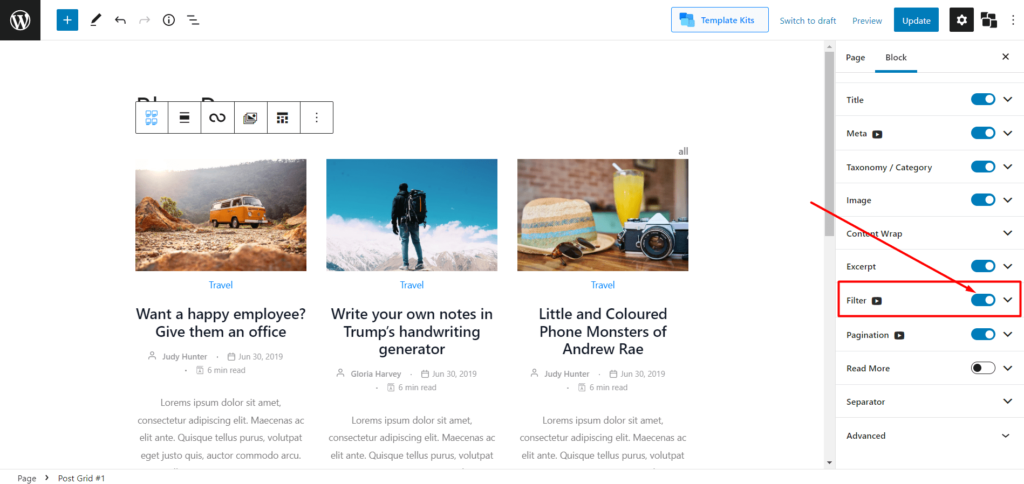 Filtro del blog di WordPress: come aggiungere un filtro nel blog di WordPress Pagina 7 Enable Filter for Blog Page