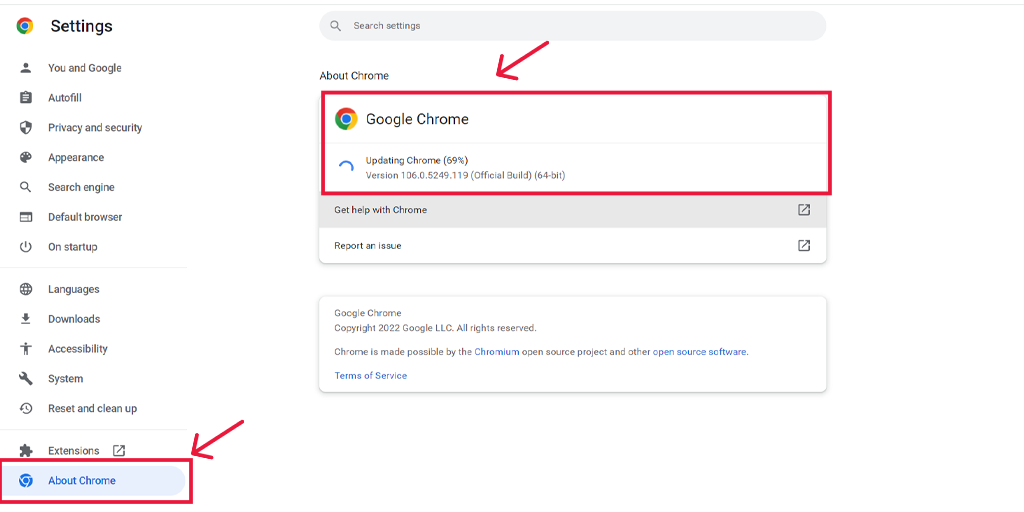 11 Cara Terbaik untuk Memperbaiki "ERR_CONNECTION_CLOSED" di Chrome 13 Updating Chrome browser